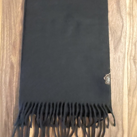 Coach Wool/Cashmere Blend Muffler Fringe Scarf in Black - Picture 2 of 8